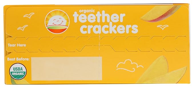Happy Baby Organics Organic Teether Crackers Gluten Free Mango & Pumpkin with Amaranth 12-0.14 oz Packs