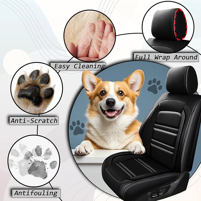 Car Seat Covers for Lincoln Navigator 1998-2025 | 5-Seats Seat Covers, Waterproof Seat Protectors, Automotive Seat Covers (Full Set with Pillow,Black)