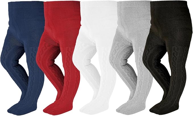 EPEIUS Baby Girl Tights Thick Cable Knit Leggings Stockings Cotton Pantyhose for Newborn Infant Toddler 3/4/5/6 Pack
