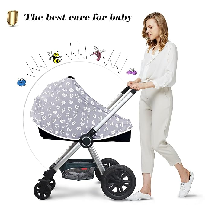 Baby Nursing Cover & Poncho - Multi-Use Privacy Cover for Baby Car Seat, Shopping Cart, Stroller