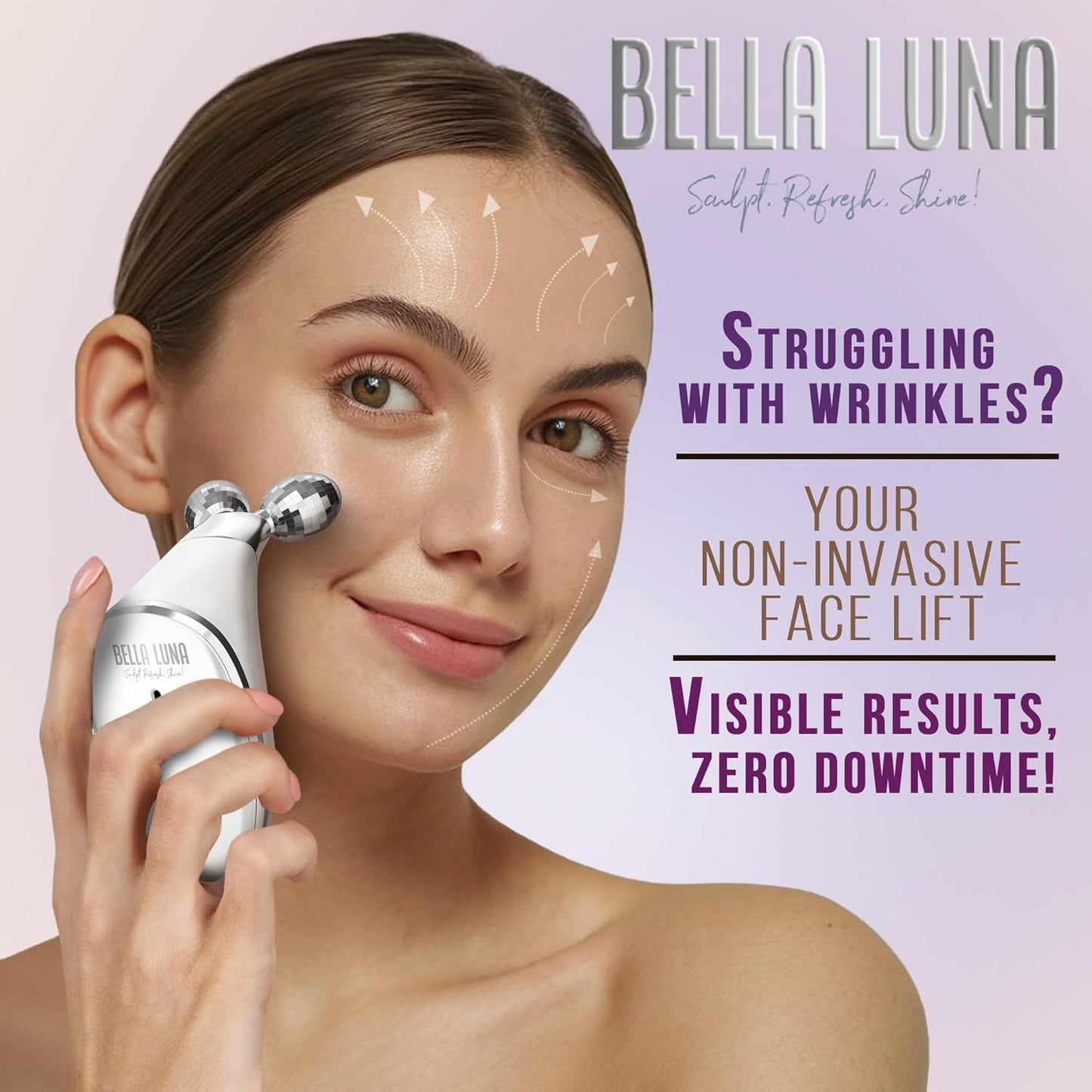 5-in-1 Microcurrent Facial Device for Face Tightening, Lifting & Wrinkle Reduction – Non-Invasive Anti Aging Tool, Jawline Shaper & Skin Lifting Face Sculpting Device for At-Home Skincare