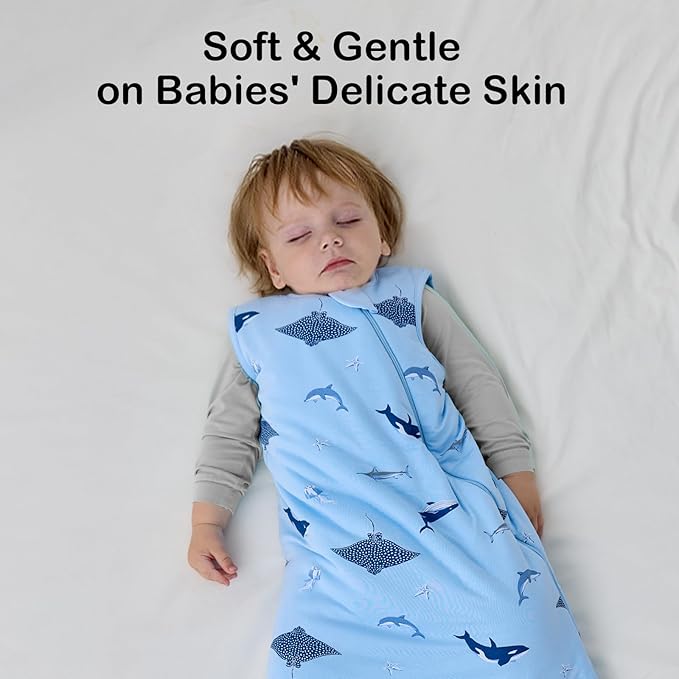 BubblePanda Rayon Made from Bamboo Sleep Sack 18-24 Months 0.5 Tog Soft Lightweight Toddler Sleep Sack 2t for Babies 2-Way Zipper Wearable Blanket Baby 18 Months