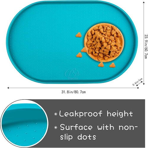 100% Waterproof 1.0" Raised Edge BPA Free Silicone Dog Food Mat, Pet Cat - Image 2