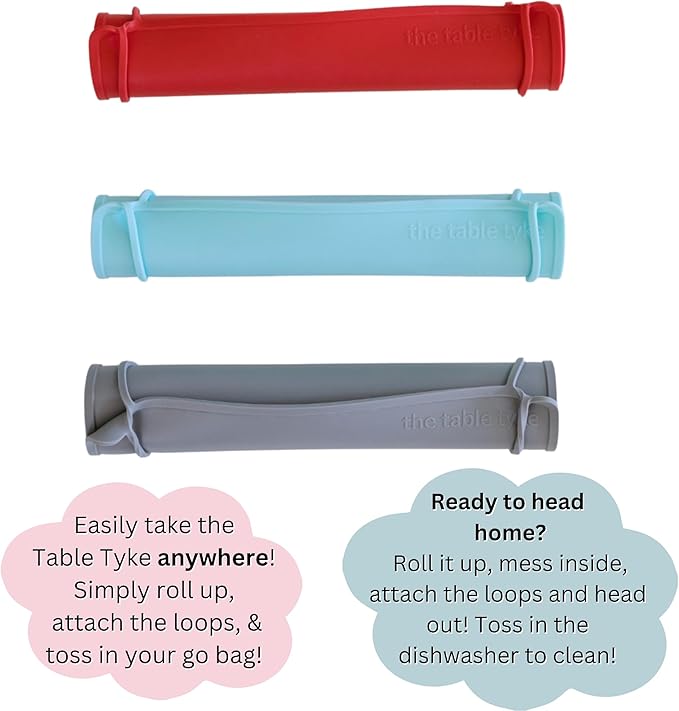 The Table Tyke Silicone Suction Placemat | Teething Edge Bumper/Spill Stopper | Dishwasher Safe, Travel Ready, Fits Highchairs | Suction Cup Activity Mat for Babies & Toddlers | BPA Free (Ballet Pink)