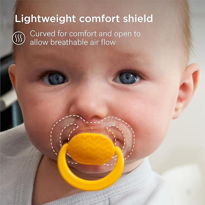 Smilo Baby Pacifier with Orthodontic Design for Healthy Dental Development - Stage 2 for Babies 3-9 Months - Pack of 3X 100% Silicone Pacifiers BPA Free - Plum Purple