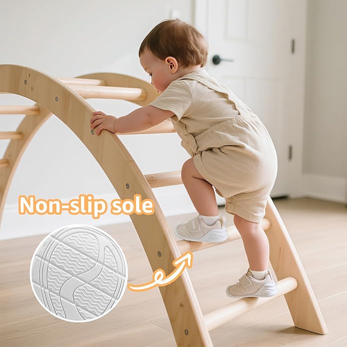 Baby Shoes Wide Toe Box Infant Boy Girl First Walker Shoe Toddler Crib Barefoot Sneakers Non-Slip Sole Soft Breathable Mesh Lightweight Walking Indoor Newborn Chubby Babies 6 9 12 18 24 Months