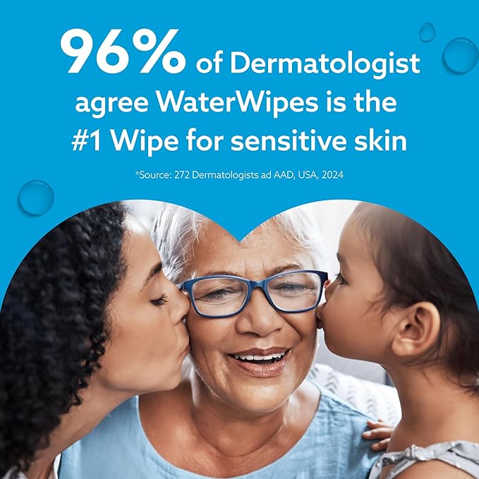 WaterWipes Sensitive+ Baby & Toddler Wipes, 3-In-1 Cleans, Cares, Protects, 99.9% Water, Textured Clean, Unscented & Hypoallergenic, 540 Count (Pack of 9)