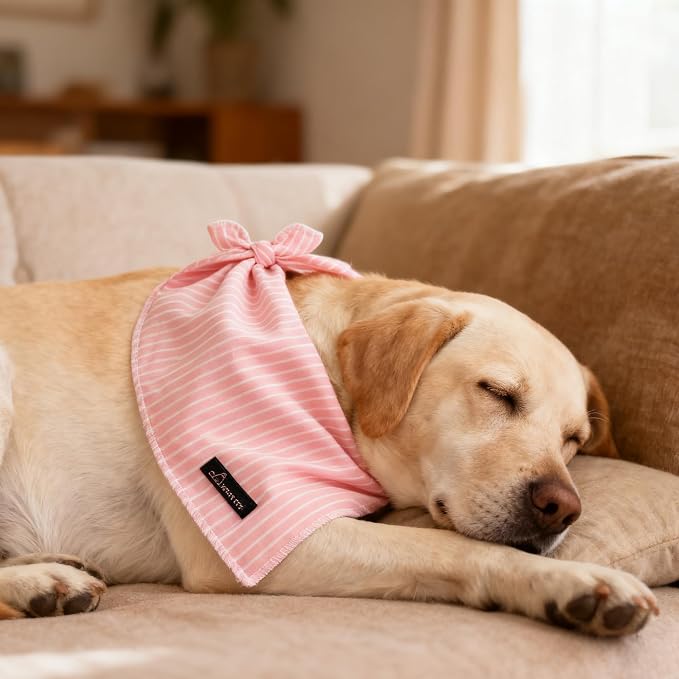 ARING PET Summer Dog Bandana-Cute Pink Dog Bandanas, Comfortable Pet Scarf Dogs - Image 5