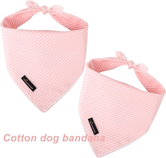ARING PET Summer Dog Bandana-Cute Pink Dog Bandanas, Comfortable Pet Scarf Dogs - Image 3
