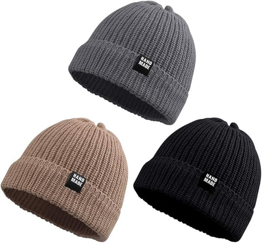 JANGANNSA Simple Knitted Baby Beanie Hip-Hop Boys Winter Hat Toddler Kids Bonnet for Girls 0-5Y