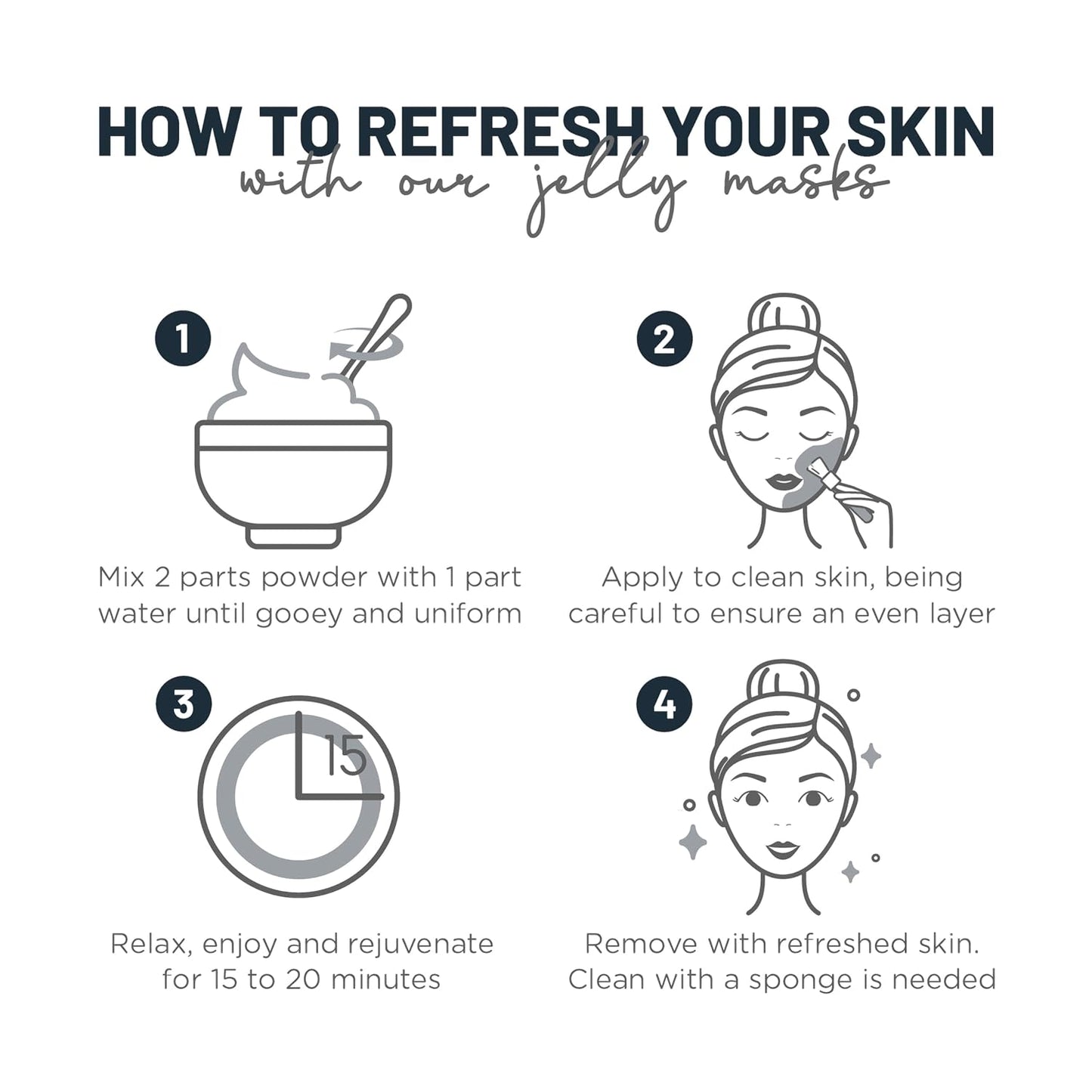 BRÜUN Jelly Mask Jar Sea Mud Peel-Off Face Care Rubber Mask | 23 fl oz Skin Care Moisturizing Gel Mask Jar Spa Set