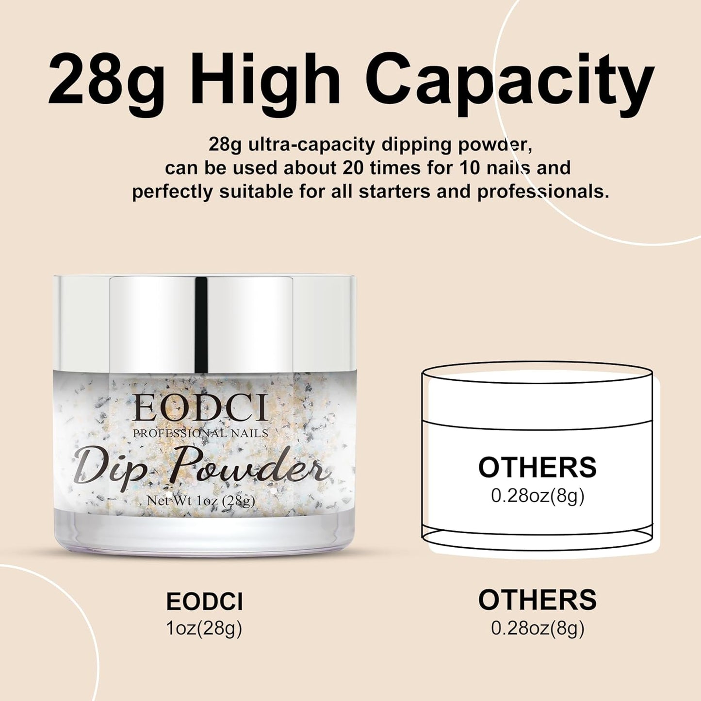 1 Oz/28g Glitter Grey Dip Powder, Nail Dip Powder for Long-lasting 28 Days+ Dip Nail Art French Manicure Nail Starter & Professional Home DIY Salon Use, No Needed Nail Lamp Curing