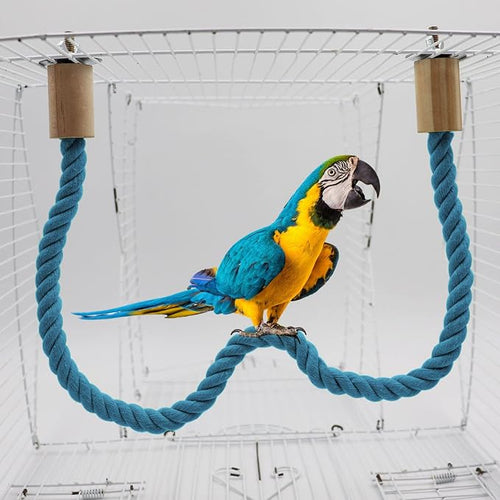 2 Pack Bird Rope Perch & Swing, Bird Cage Stand Pole Accessories, Climbing Toy - Image 2
