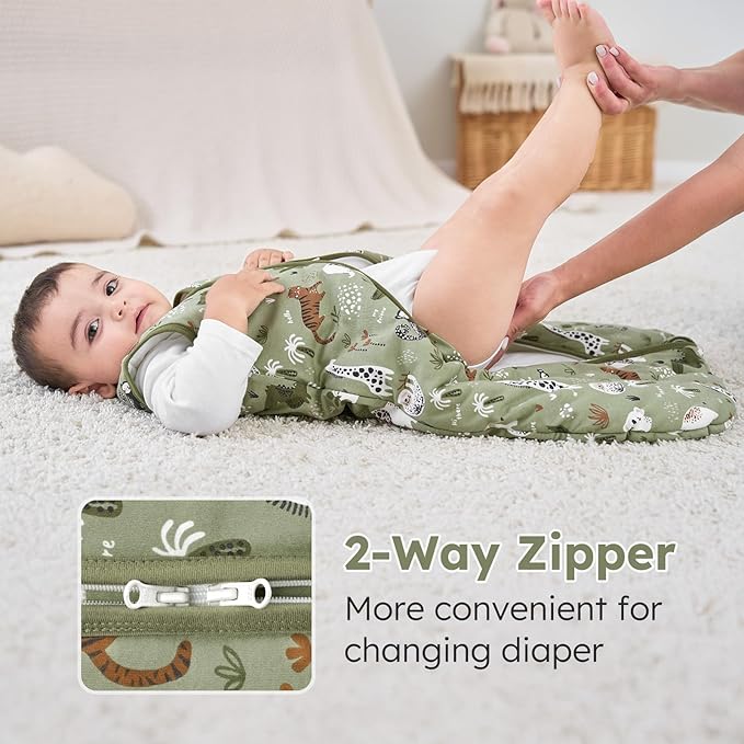 Yoofoss Baby Sleep Sack 18-24 Months, TOG 2.5 Baby Wearable Blanket with 2-Way Zipper, 100% Organic Cotton Fabric Winter Newborn Sleeping Sack, Warm Soft Comfy(X-Large)