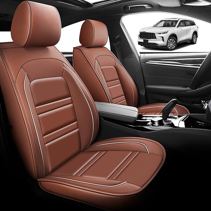Seat Cover for Infiniti qx60 2014-2025 | Car Seat Covers Front Seats, Waterproof Seat Protectors, Automotive Front Seat Covers (Front Seat, Coffee)