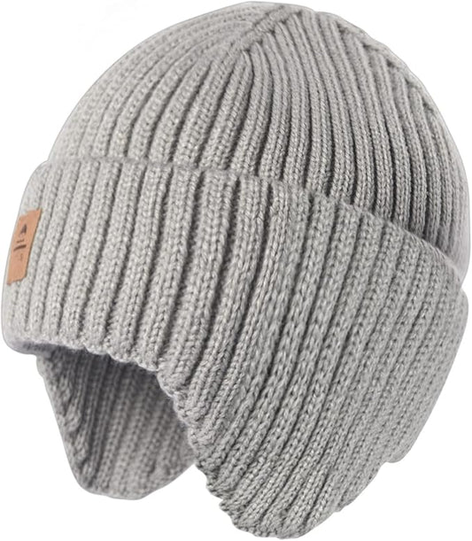 Baby Beanie Fleece Lined Toddler Winter Hat with Ear Flaps Little Girls Boys Warm Hats Cute Beanies for Kids