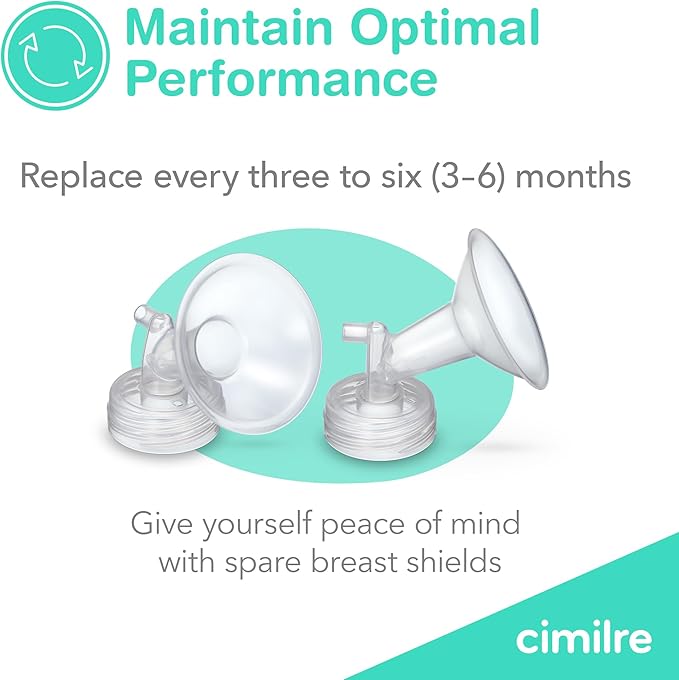 Cimilre 24MM Breast Shields, Spare & Replacement Breast Shields for The Cimilre Breast Pump, Comfortable Breast Pump Parts for Nursing Moms, 24MM Shields (Set of 2)