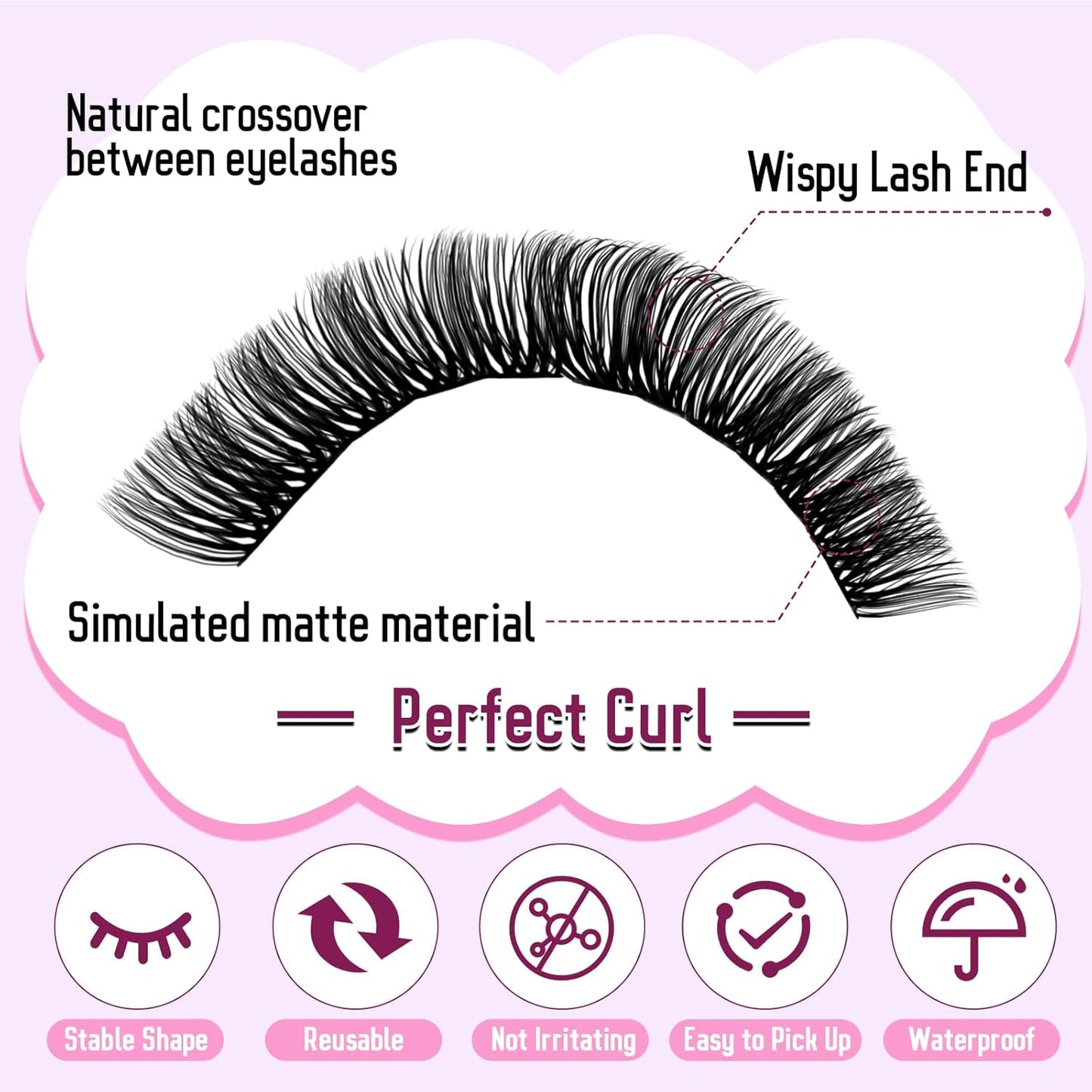 WENDY DIY D Curl Lash Clusters Book 468 Pcs Natural Look Individual Cluster Lashes Book Wispy-lashes Soft,80D+100D,28,10-18 mixed