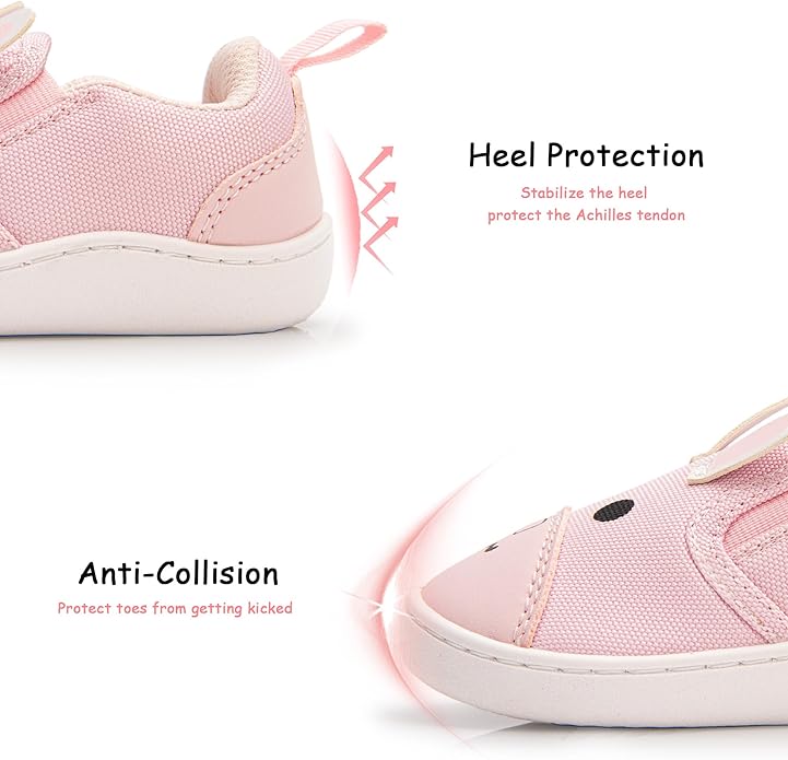 SKYWHEEL Toddler Slip On Shoes Wide Toe Box Barefoot Casual Canvas Walking Tennis Shoes for Boys Girls Cute Sneakers