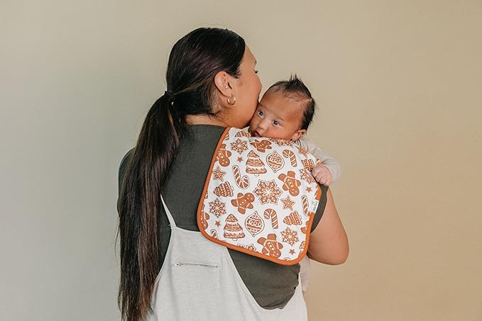 Copper Pearl Baby Burp Cloth Large 21''x10'' Size Premium Absorbent Triple Layer 3-Pack Gift Set Gingerbread
