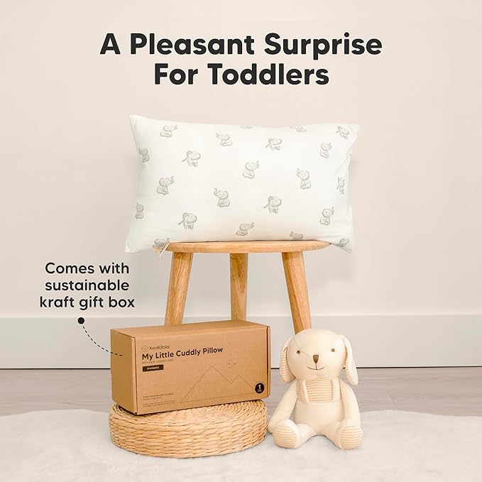 Toddler Pillow with Pillowcase - 13x18 My Little Cuddly Pillow, Viscose Derived From Bamboo Nursery Toddler Pillows for Sleeping,Kids Pillow, Small Travel Pillows, Mini Toddler Bed Pillow (Prairie)