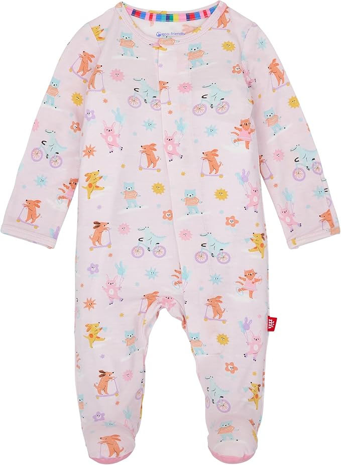 Magnetic Me Girls Modal Magnetic Baby Footie Pajamas | Silky Soft Modal Fabric | Baby Sleepers Available Sizes PRE - 24M