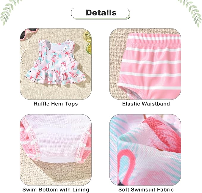 Aalizzwell Toddler Baby Girl Bathing Suit Two Piece Swimsuit Bikini Beach Wear