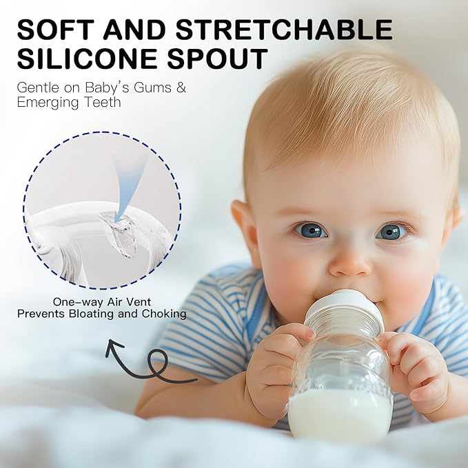 Sippy Cup Conversion Kit for Philips Avent Natural Baby Bottles, Soft Straw top and Weighted Straw Transition Kit with Handles for Kids, Pack of 3