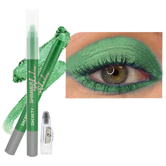 Eyeshadow Stick, Blendable Creamy eyeshadow Eye Brightener Stick, Waterproof Eyeshadow Pencil Long Lasting Crayon, Smooth Shimmer Eye Shadow Highlighter Eye Liner Makeup.#9 Green Grass Shimmer