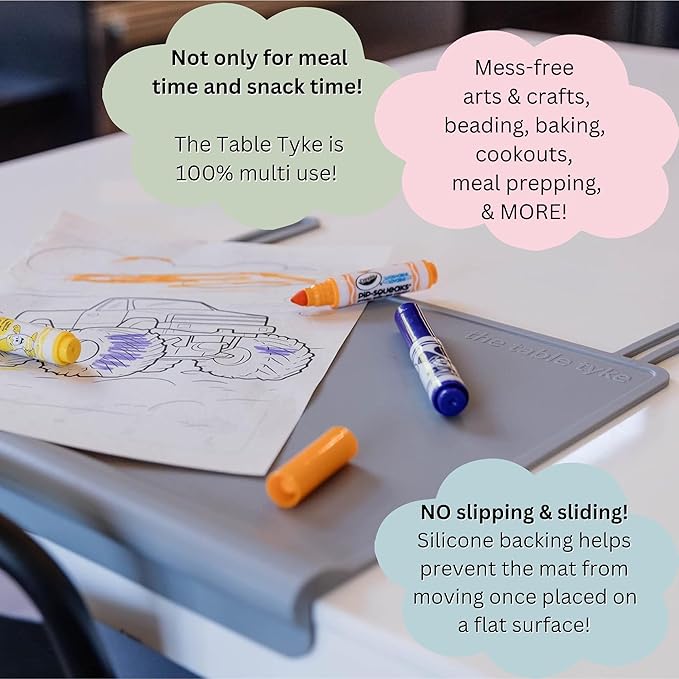 The Table Tyke Silicone Placemat with Table Edge Bumper for Baby Toddler Suction Cup Safety Mat (Sage Green)