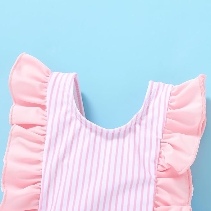 Newborn Baby Girl Ruffle Swimsuit Infant Toddler One Piece Floral Bikini Beach Bathing Swimwear Set