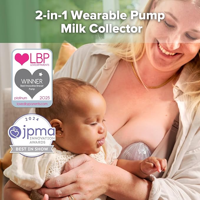 haakaa Wearable Silicone Breast Pump with Steriliser Bag, 2-in-1 Hands-Free Passive Breast Milk Catcher for Nursing Mom, Breastfeeding Essentials, 75ml Shell Pump & 750ml Steriliser Bag - Frosted