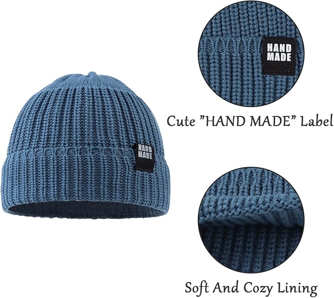 JANGANNSA Simple Knitted Baby Beanie Hip-Hop Boys Winter Hat Toddler Kids Bonnet for Girls 0-5Y