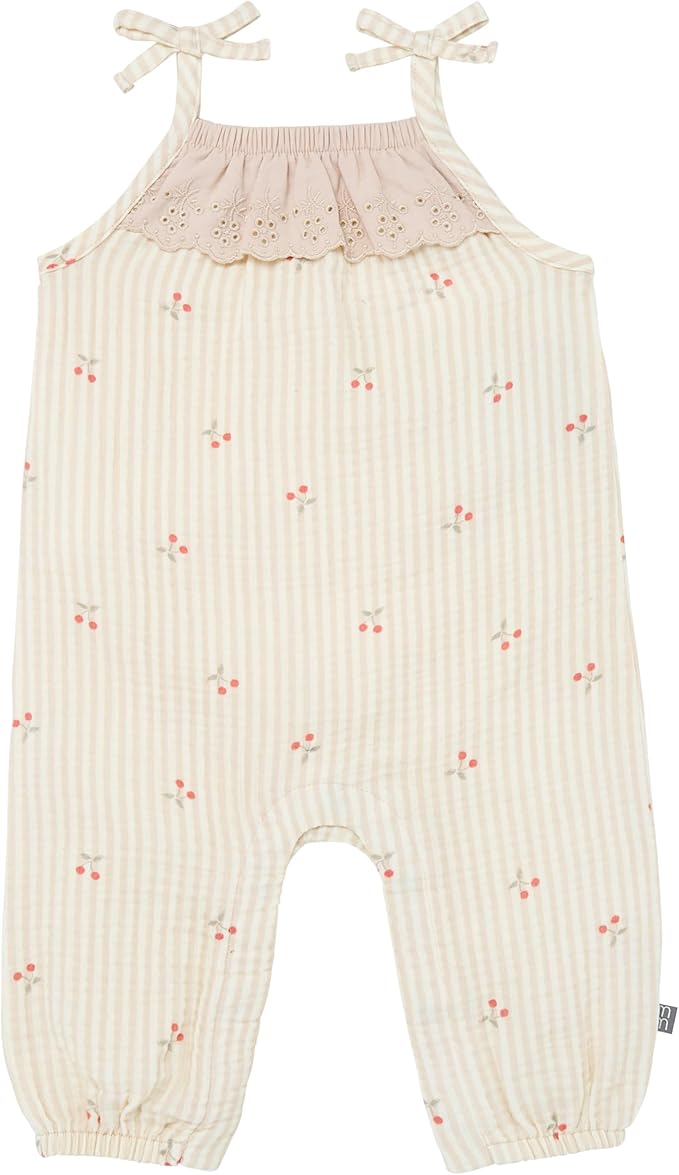 Modern Moments by Gerber baby-girls Self Eyelet Ruffle Long Leg Romper