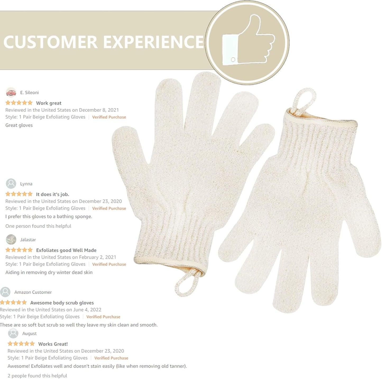 Exfoliating Glove - Body Scrub For Smooth And Soft Skin - Body Exfoliator For Ingrown Hair Dead Skin Remover And Itchy And Flaky Skin - Scrubber Shower Accessories For Women And Men 1 Pair Glove