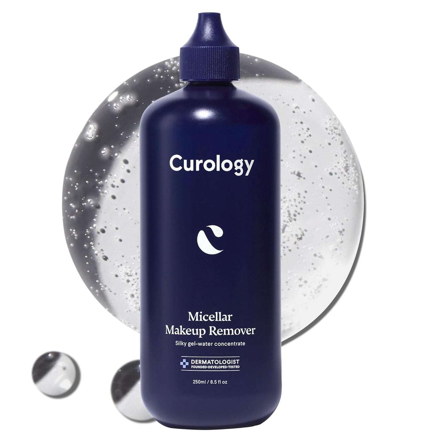 Curology Micellar Water Makeup Remover, Cleansing Gel Water Concentrate, Waterproof Eye and Face Make Up Removal, 8.5 fl oz