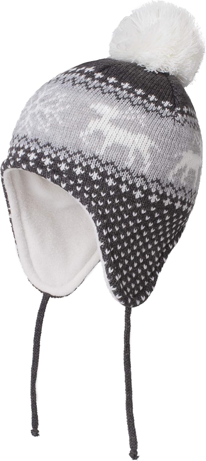 LANGZHEN Toddler Kids Infant Winter Hat,Earflap Knit Warm Cap Fleece Lined Beanie for Baby Boys Girls