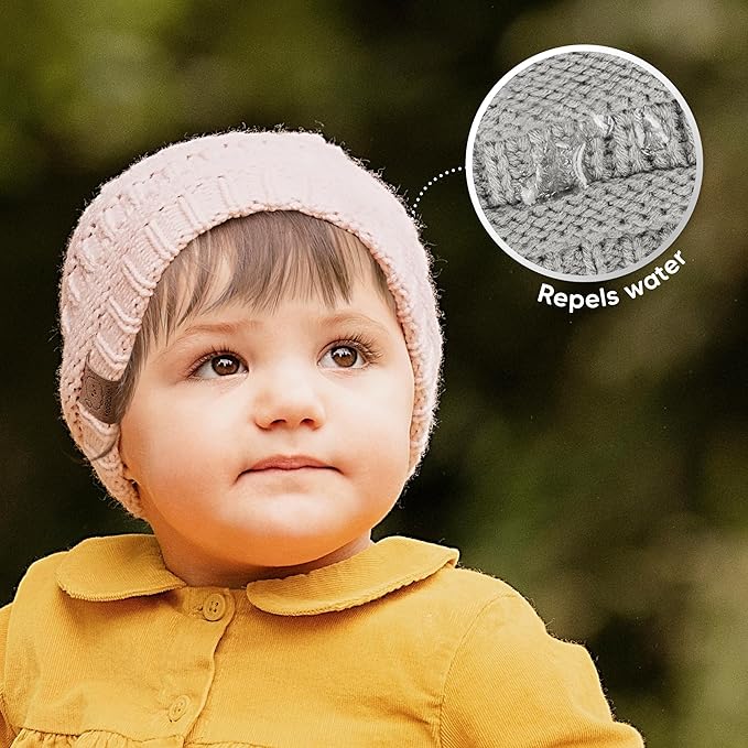 3-Pack Baby Beanies for Boys, Girls - Stretchy Knit Baby Hats, Cute Newborn & Toddler Winter Hat, Soft & Warm Infant Beanie 0-6 Months (Sweet Pea, S)