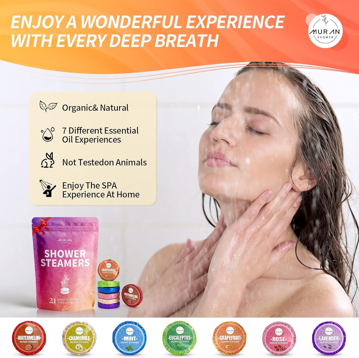 Shower Steamers Aromatherapy 21-Pack Shower Bombs Birthday Day Gifts for Her Him Mom Wife, Eucalyptus Rose Lavender Mint Essential Oil, Bath Bombs Girlfriend Birthday Self Care Gifts for Women,Men