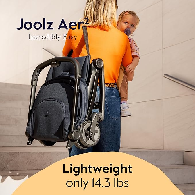 Joolz Aer2 Lightweight Travel Stroller for Baby & Toddler – Ultra-Compact One-Hand Foldable Stroller, Reclining Seat, UPF 50+ Canopy, Adjustable Leg Rest, Carry-On & Airplane Approved (Sage Green)