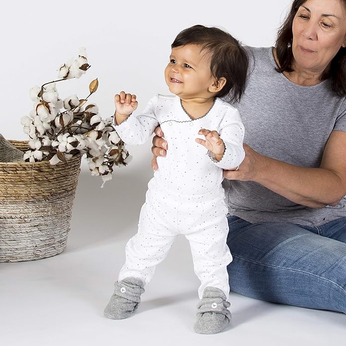 Burt's Bees Baby Unisex Booties Organic Cotton Newborn Essentials Shoes for Infants