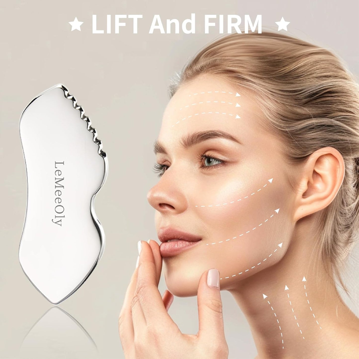 Gua Sha Facial Tools Stainless Steel & Compressed Facial Sponges, Detail Metal GuaSha and Natural Spa Sponges for Facial Cleansing Skin Care，Guasha Stone Face Sculpting Tool for Tighten Skin Daliy Use