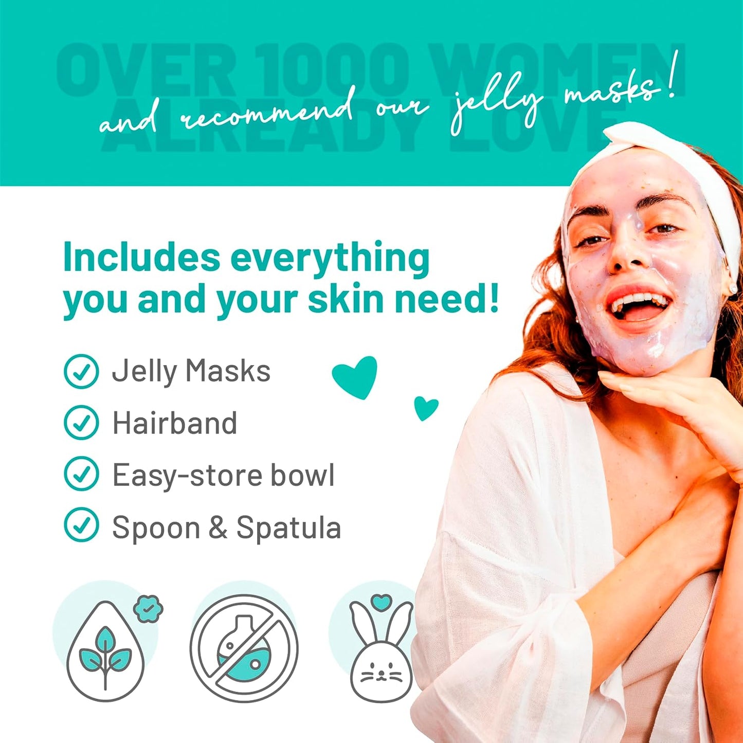 BRÜUN Peel-Off Hyaluronic AC Jelly Mask for Face Care – A 23 fl oz Rubber Mask Jar for 30 to 35 Treatments – A Skin Care Moisturizing Gel Mask of Spa Set for Men, Women and Adults