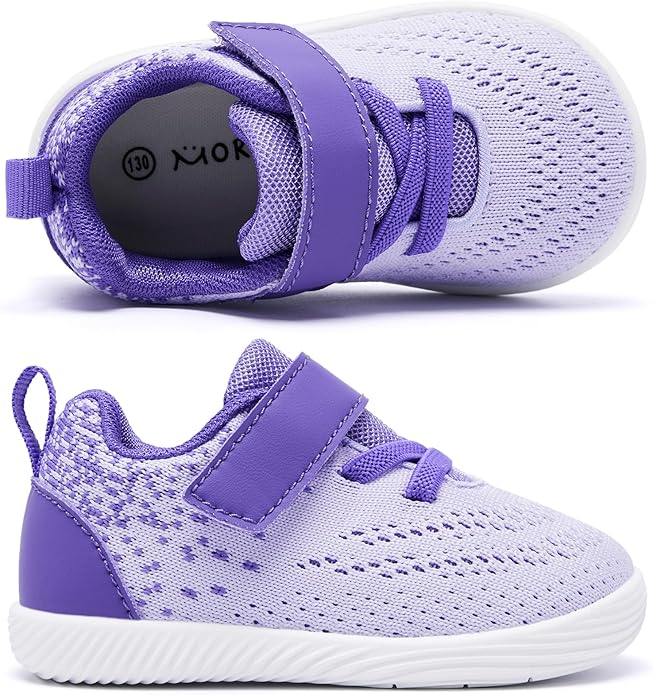 MORENDL Toddler Sneakers Baby Boys & Girls Barefoot Shoes Lightweight Breathable Walking Running Tennis Athletic Sport Shoes
