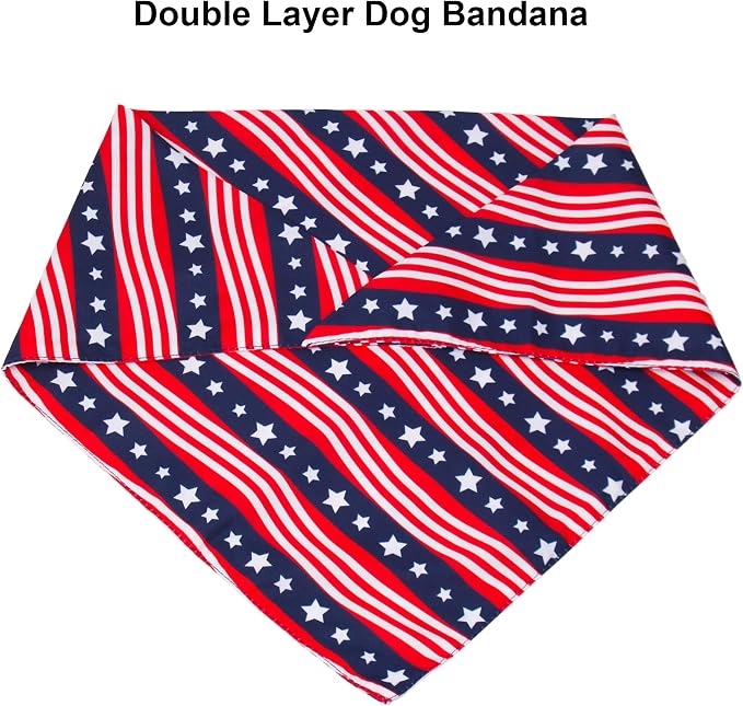 PTDECOR American US Flag Dog Bandana 4th of July Dog Bandanas Reversible - Image 5