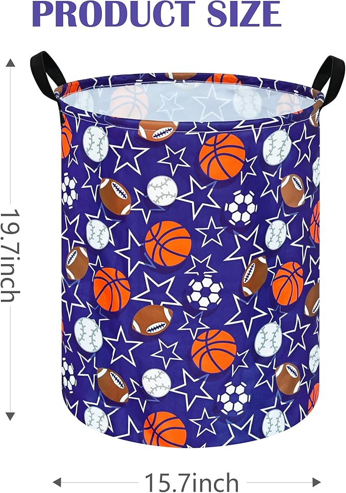Round Laundry Hamper Storage Basket Laundry Organizer Hamper Storage Bins Clothes and Toys Box Nursery Hamper Gift Basket For Kids with Handles
