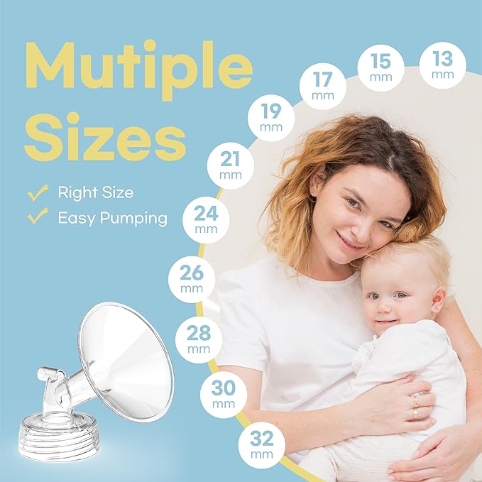 Flange Inserts for Spectra, Spectra Replacement Pump Parts for S1/S2/9 Plus, Not Original Accessories, Breast Pump Parts Include 2-Pack 21mm Flanges and 4-Pack Duckbill Valves