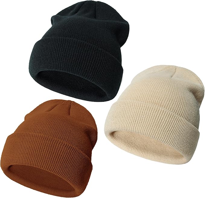 YMYDYFC Baby Beanie 3Pack Toddler Beanie Infant Knit Hat Baby Winter Hats for Boy Girl Winter Clothes Warm Knit Cap 0-6Years