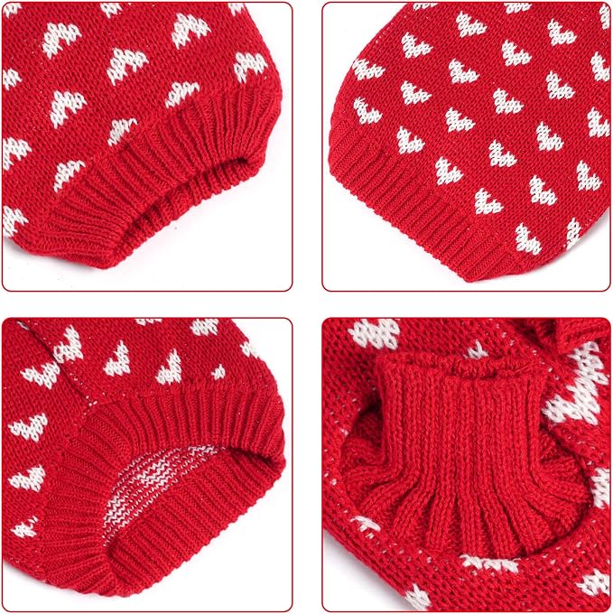 Dxhycc Dog Knitted Sweater Dog Heart Sweater Puppy Sweater Warm Soft Pet - Image 3