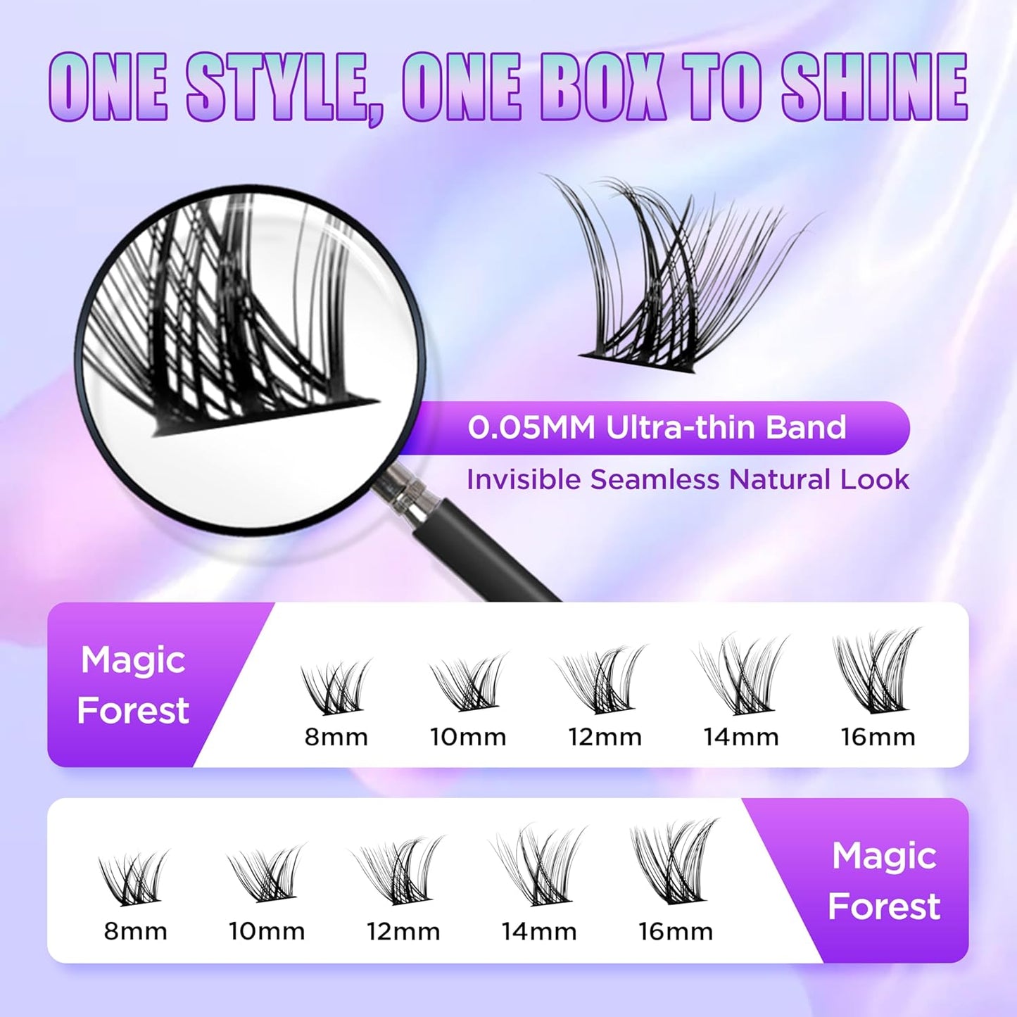 Lash Extension Kit DIY Lash Clusters Kit Eyelash Extensions Individual Lashes Extensions with (BondSeal,Tweezers,Remover168Pcs,MagicForest,8-16)